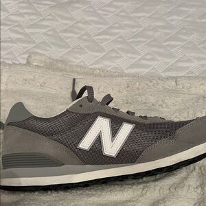 New Balance Men's Charcoal and White Sneakers